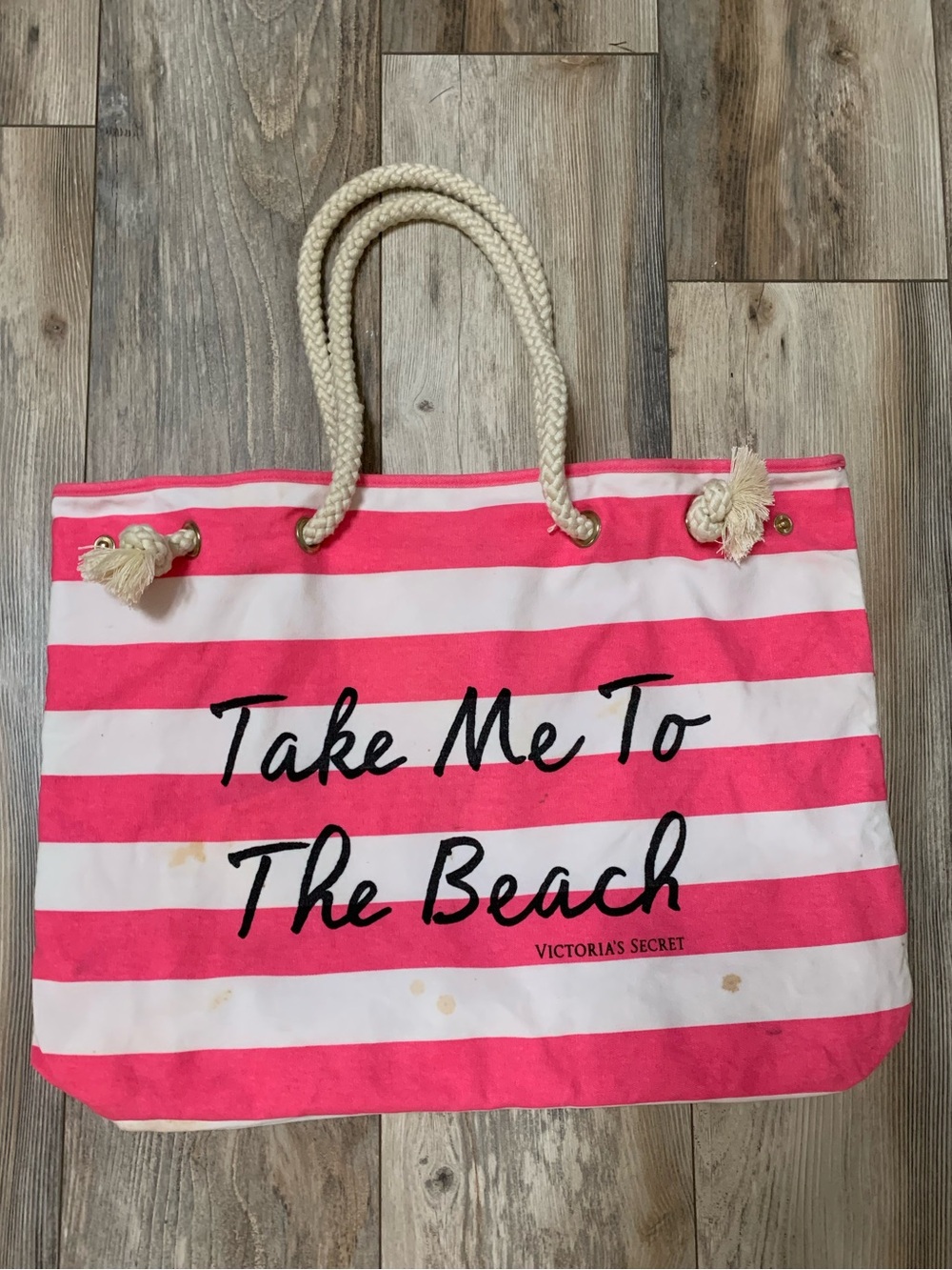 🤍Victoria’s Secret “Take me to the Beach” Rope handle Vacation Tote Bag